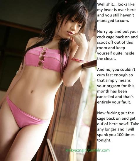 It was my sophomore year of college and i was a virgin. chastity captions — kinkyazngirl: Lol loser. If you can't ...