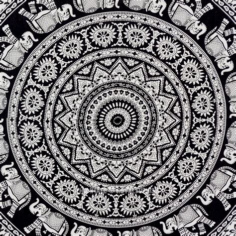 5 out of 5 stars. Twin Black and White Bohemian Elephant Mandala Tapestry ...