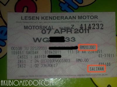 Kita amik contoh kereta proton x70. Gara - gara merempit cukai jalan RM20