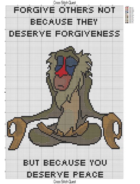 Go cross stitch crazy with our huge selection of free cross stitch patterns! The Lion King Cross Stitch Pattern Rafiki's Words of ...