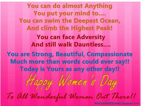 Images, quotes, wishes, messages, cards, greetings, pictures and gifs #monsterreloaded: Happy Women's Day : Women can do Anything... | Good work ...