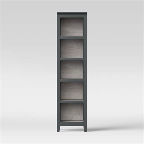 Tall tubular metal bookcase shelves with reclaimed wooden shelves. 72" Carson Narrow Bookcase - Threshold™ - image 1 of 3 ...