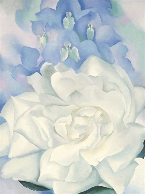 Georgia o'keeffe, one of the most original painters america has ever produced, left. White Rose with Larkspur No. 2 - Georgia O'Keefe | Georgia ...