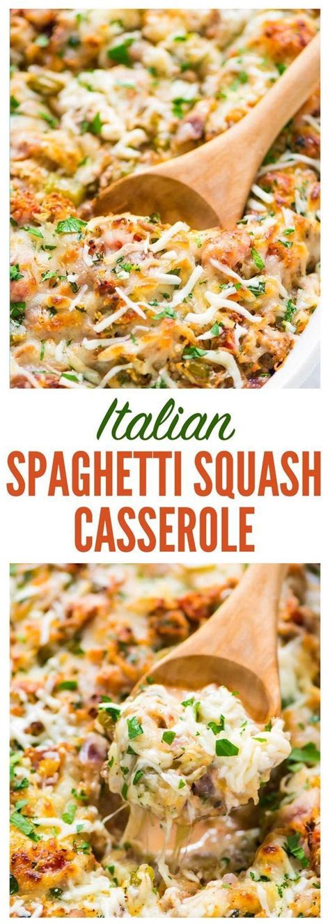 The easiest low carb turkey casserole. Spaghetti Squash Casserole with ground turkey, tomatoes, and Italian spices. Easy, CHEESY, and ...