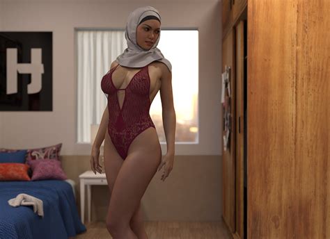 We take no responsibility for the content Nurse in sexy red lingerie by Losekontrol (Hijab 3DX), image 1