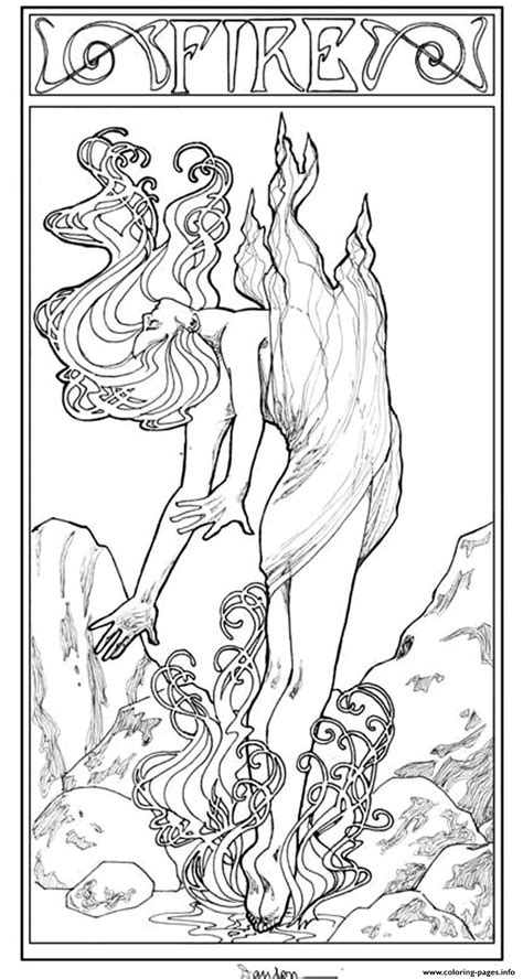 Indeed, coloring books are selling well in the adult market. Adult Art Nouveau Style Fire Woman Coloring Pages Printable