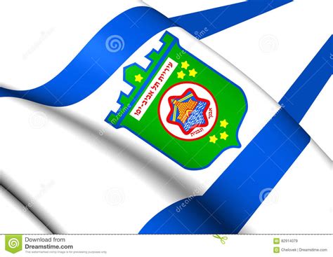 The stripes are offset slightly from the capital of israel is jerusalem which is also the largest city; Flag of Tel Aviv, Israel. stock illustration. Illustration ...