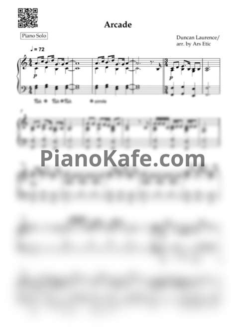 Mustafa sandal karsu jest oldu piano tutorial. НОТЫ Duncan Laurence - Arcade (Piano solo) - ноты для ...