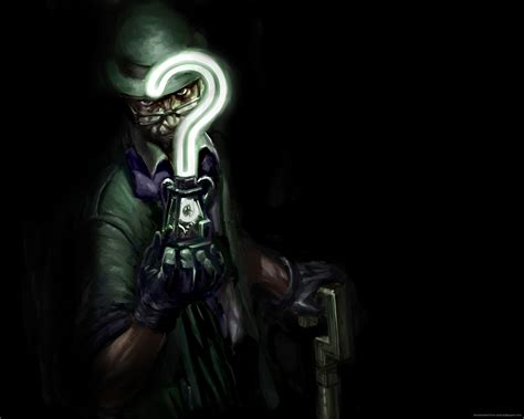 It wouldn't be a proper arkham game without the riddler popping up to test the intellectual qualities of players, in batman: The Riddler picture | Riddler riddles, Batman arkham city ...