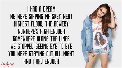 I had a dream we were sipping whiskey neat highest floor, the bowery nowhere's high enough somewhere along the lines we stopped seein. It Ain't Me - Kygo, Selena Gomez (Lyrics) | It aint me ...
