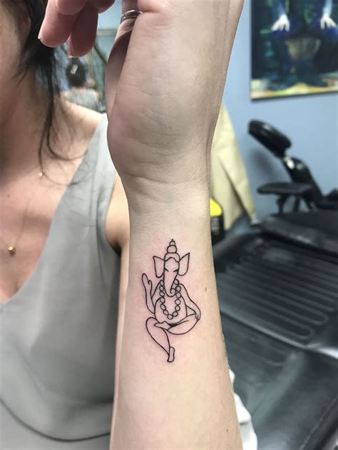small Ganesha Ganesh elephant tattoo wrist simple cute ...