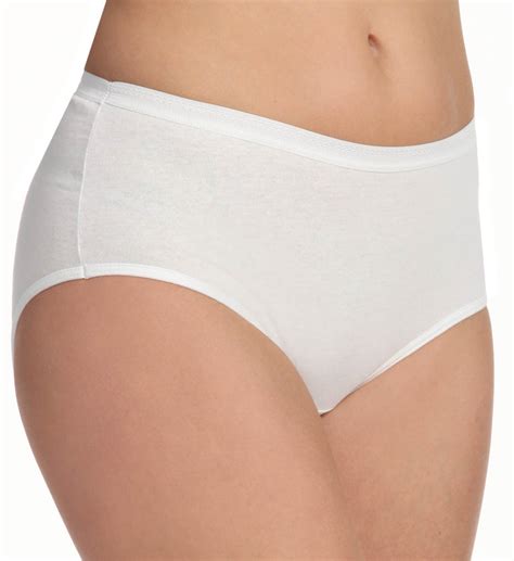 Womens ex m&s white knickers briefs 2/3 pack high leg floral. Fruit Of The Loom Ladies White Cotton Brief Panties - 3 ...