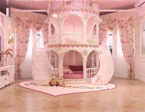 Buy complementing bed sets & pillows. Bedroom Princess Girl Slide Children Bed , Lovely Single ...