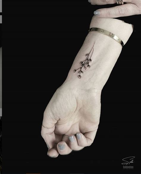 Popular placements include the wrist, inner forearm, or ribcage, with endless font options. 25 Delicate Small Flower Wrist Placement Tattoo Unique ...