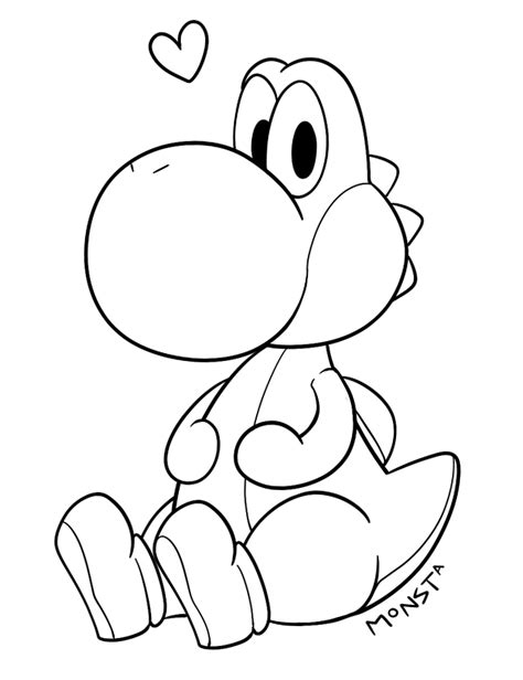 Yoshi coloring pages super mario sheets printoutse black and white printable. Free Yoshi Lines! — Weasyl