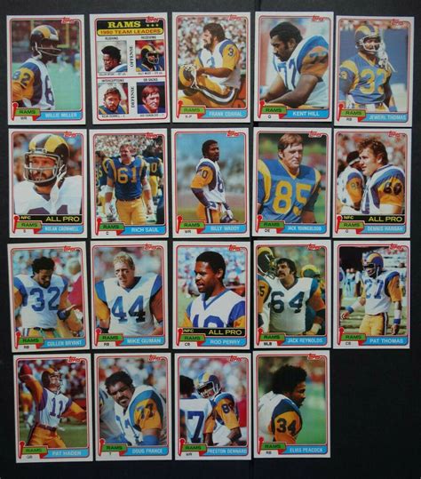 1.5 x 3.5 3.35 x 2.17. 1981 Topps Los Angeles Rams Team Set of 19 Football Cards ...