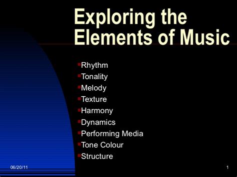 Each of the elements of music are like an ingredient in a recipe. Exploring the elements of music