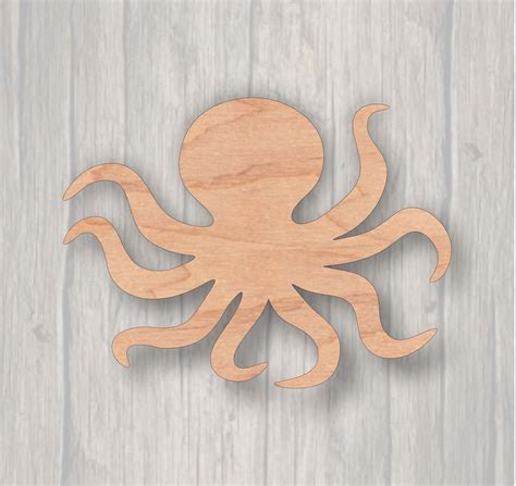 Octopus. Unfinished wood cutout. Wood cutout. Laser Cutout. | Etsy