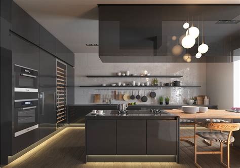 Black kitchen designs require excellent illumination. Rules for Open Shelving in your Kitchen - Functional and ...