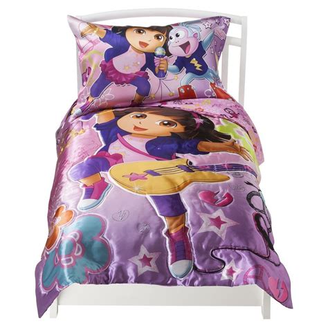 Bonus matching pillow case dimensions: Nickelodeon Dora Rocks! Satin Bed Set - Pink (Toddler ...