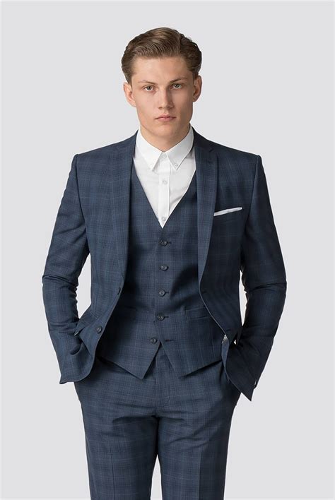 Make sure you party in style this season with our exclusive edit of men's suits. Ben sherman slim fit blue check suit jacket