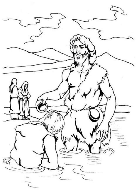 He initiated his public ministry with baptism and demonstrated that he would eventually die (immersion symbolizing burial) and be raised again (coming out of the water). Jesus Being Baptism by John the Baptist Coloring Page - NetArt