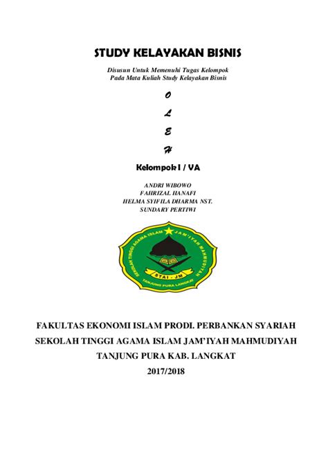 Assalamu'alaikum wr wb kami dari kelompok 17 akan mempresentasikan proposal studi kelayakan bisnis tentang analisa rencana pendirian usaha soymilk boba. (DOC) STUDY KELAYAKAN BISNIS k.1.docx | Agung Pra Yoga ...