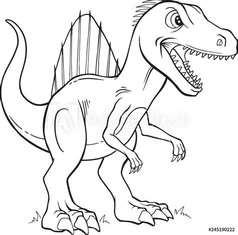 Tell your child to trace the dotted lines and then color it anyway he likes. Coloring Page Spinosaurus - Printable Coloring