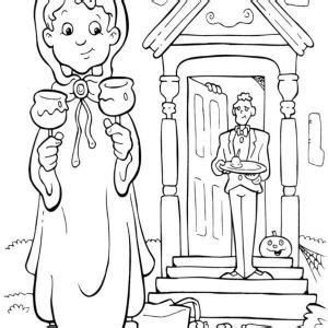 These free, printable halloween coloring pages provide hours of fun for kids during the holiday season. Halloween Day, A Boy Got Candy Treats From Mr Frankenstein ...