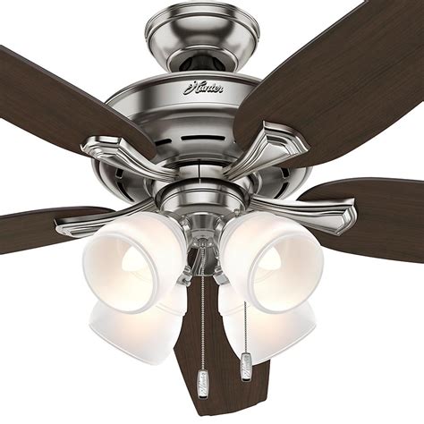 Hunter fan 50284dempsey 52 inch brushed nickel with light gray oak/natural wood blades ceiling fan. Hunter 54131 Channing 60" LED Indoor Brushed Nickel ...