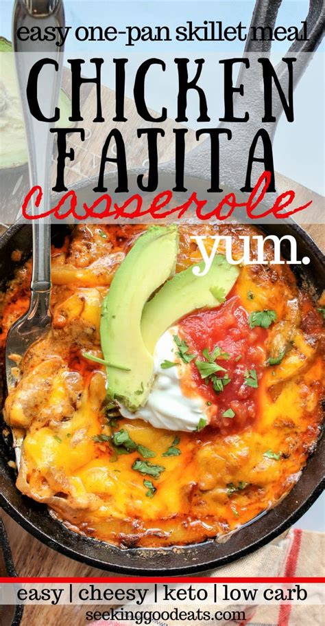 Until chicken is cooked through and reaches an internal temperature of 165°f (74°c). Easy Chicken Fajitas Bake (Low Carb and Keto) | Seeking ...