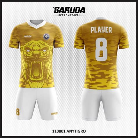 Untuk pesan kostum futsal minimal order 12 pcs. Desain Baju Bola Full Print Motif Loreng Harimau Yang ...