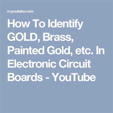 Copper is a pure element that shares similar characteristics with gold and silver. How To Identify GOLD, Brass, Painted Gold, etc. In ...