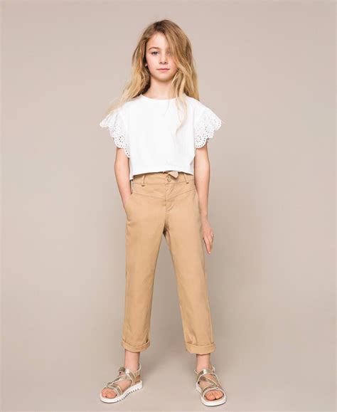 Adding to the lace embroidery online classes, here we have the broderie anglaise series to bring you. Trousers with broderie anglaise embroidery Child, Beige ...