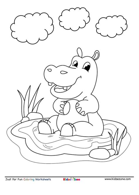 See more ideas about hippo, hungry hippos, hippopotamus. Hippo Cartoon Coloring Page - KidzeZone