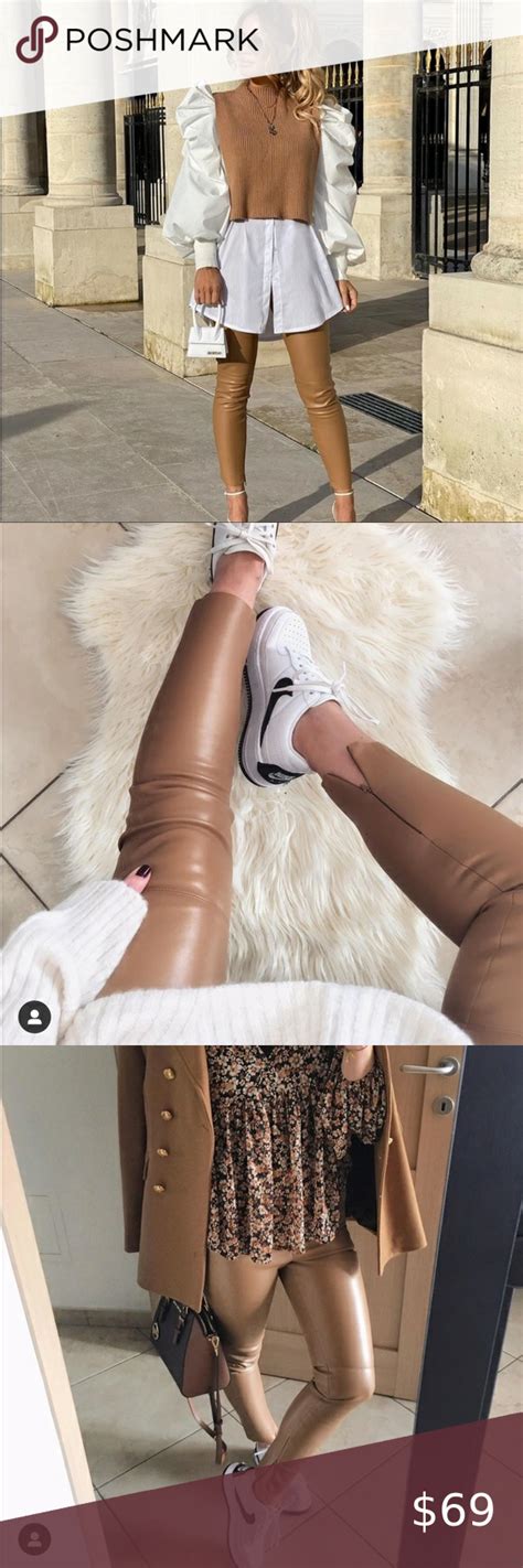 Soft faux leather sheets wine red, without fray. Last call🔥Zara faux leather leggings bloggers fav in 2020 ...