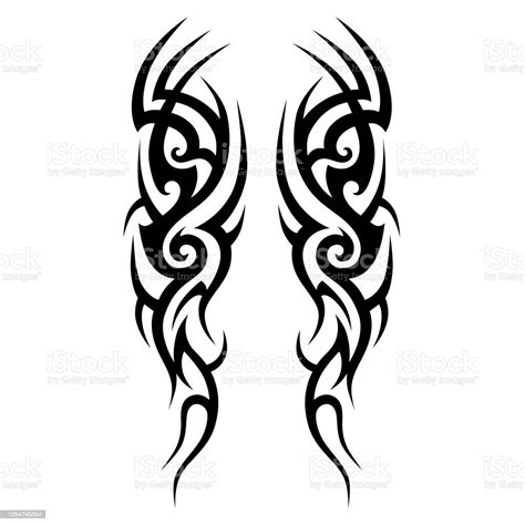 Tattoo Swirl Art Tribal Design Couple Black Sketch Vector Pattern ...