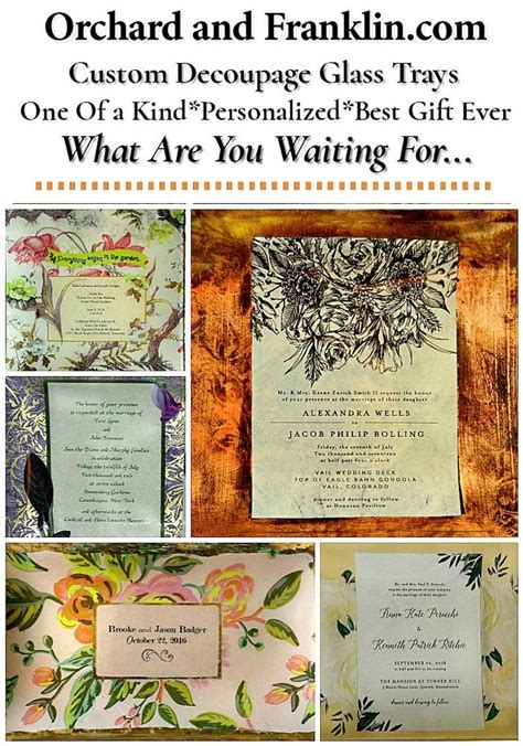 Personalize online to match your wedding colors and wedding invitation templates. Custom Wedding Invitation Decoupage Glass Tray, One of a ...