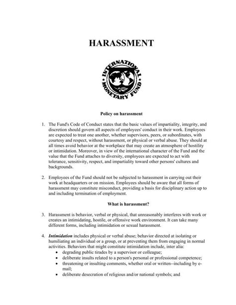 (this page shows up in a student account's profile editor.) either the url or the whole text should be. 6+ Harassment Policy Templates - PDF, DOC | Free & Premium Templates