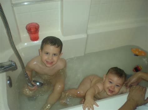 We rarely bath together but if they wanted to hop in our bath then they could. another, a parent of a 2 year old, said: The Rivard Fam: 1st Bath Together