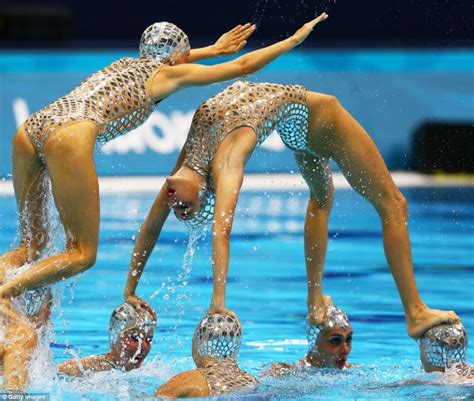 Synchronized swimming team free routine. Flying with water wings: The beauty and stunning ...