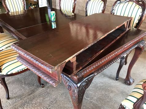 Select the pool table size that fits into your chosen spot. Formal Dining Table With Ball And Claw Feet Plus Two ...