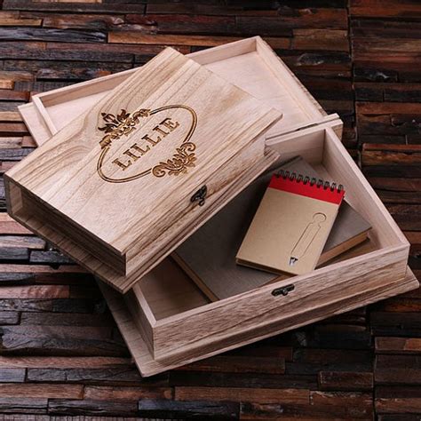 These boxes ship flat but have a glue strip with an easy to remove paper covering to turn the box into. Personalized Wood Book Box Custom Made Gift Boxes Dubai ...