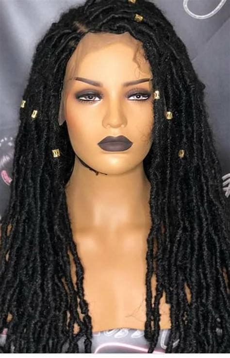 After that, you only need to leave the hair part of the lace frontal down and then a nice hairstyle happens. Ready to ship/Dread locks wig Goddess locks 360 frontal ...