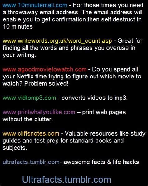 Useful Websites from tumblr | Life hacks websites, Cool ...
