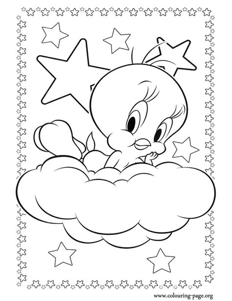 The boss baby coloring page. Tweety - Tweety lying on a cloud coloring page