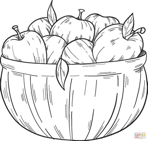 This coloring page belongs to these categories: Basket with apples coloring page | Free Printable Coloring ...