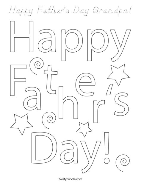 I love my dad coloring page. Happy Father's Day Grandpa Coloring Page - D'Nealian ...