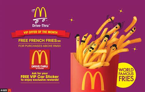 Mcdonald's malaysia reserves the right to amend date of winners. McD Drive-Thru VIP Member FREE French Fries (Minimum ...