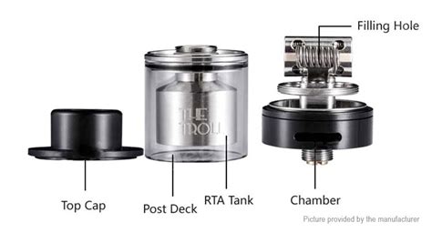 On the other hand, under the top cap. WOTOFO THE TROLL RTA 24MM 5ML ATOMIZER - Vapor Puffs